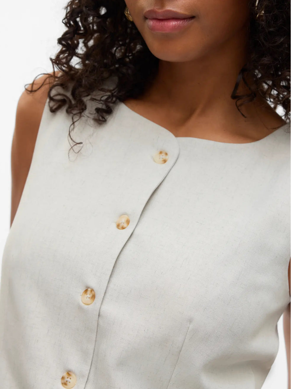 VERO MODA lys vest med knapper