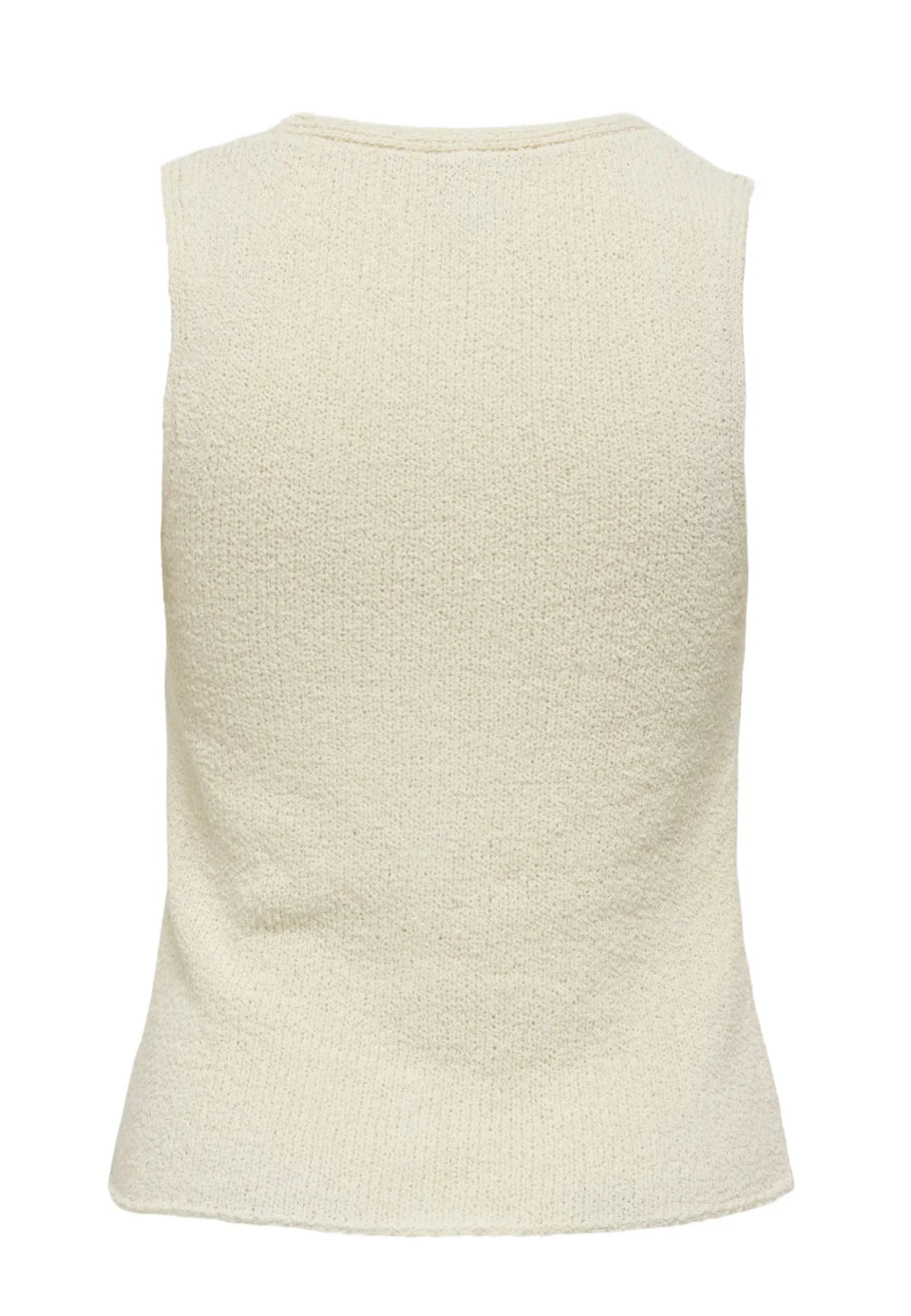 Vist med ryggen til, cream farvet vest fra Only