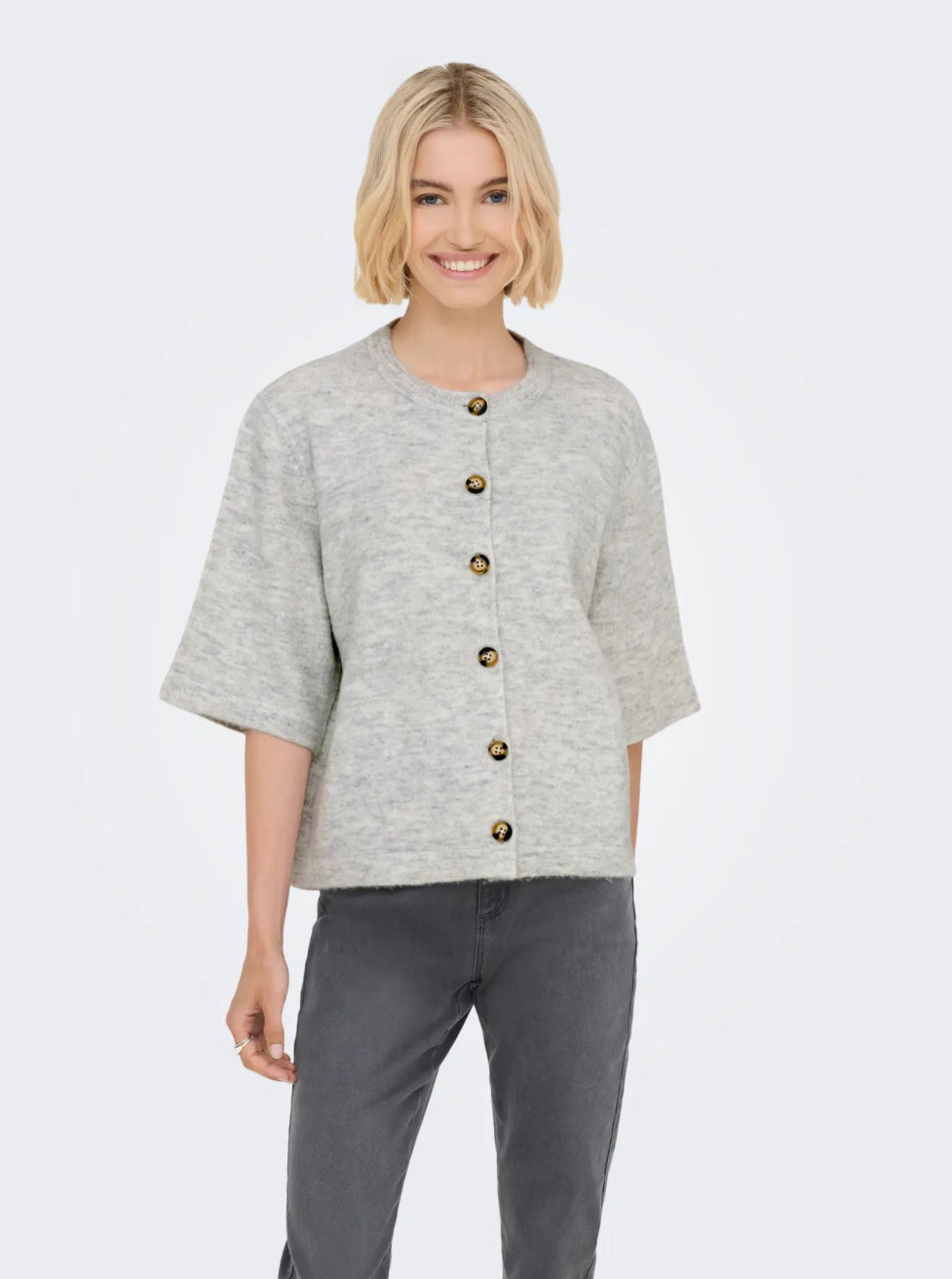 ONLY strikket cardigan bluse, grå