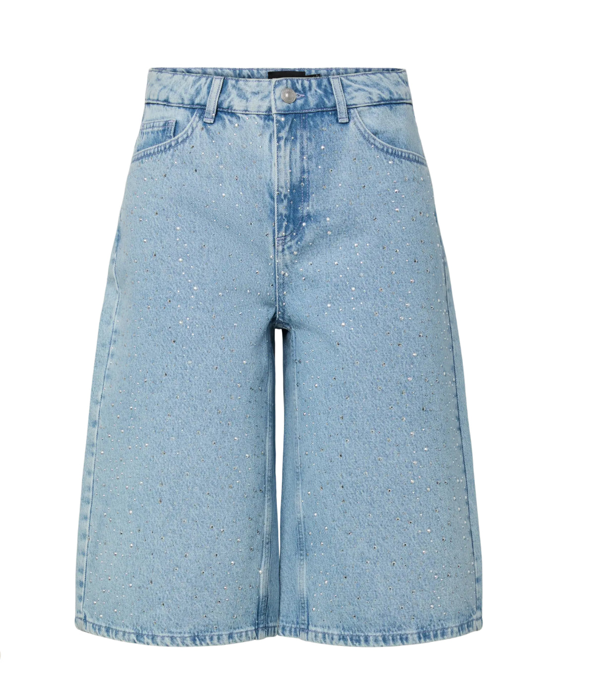 PIECES denim shorts med glitter