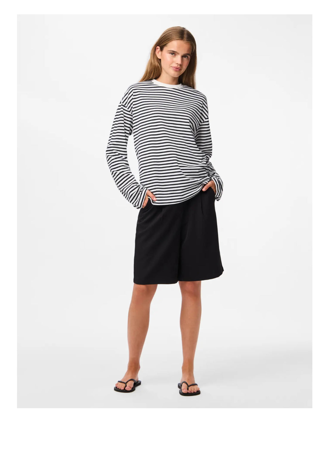 PIECES stribet bluse