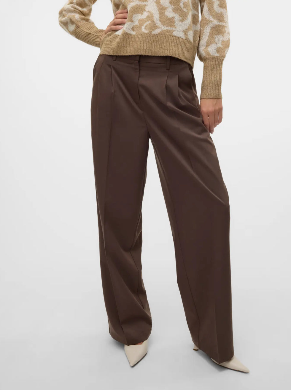 VERO MODA brune wide suit pants