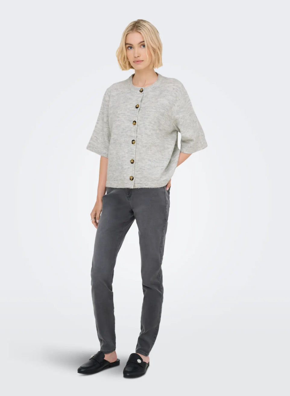ONLY strikket cardigan bluse, grå