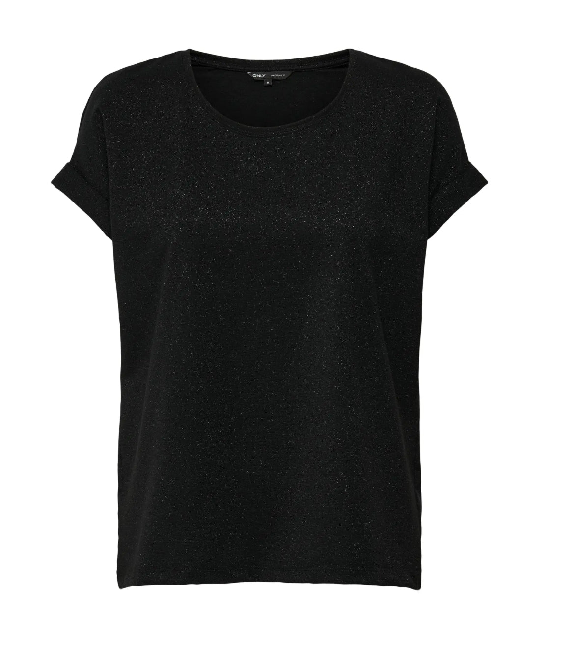 Sort bluse med diskret glitter 