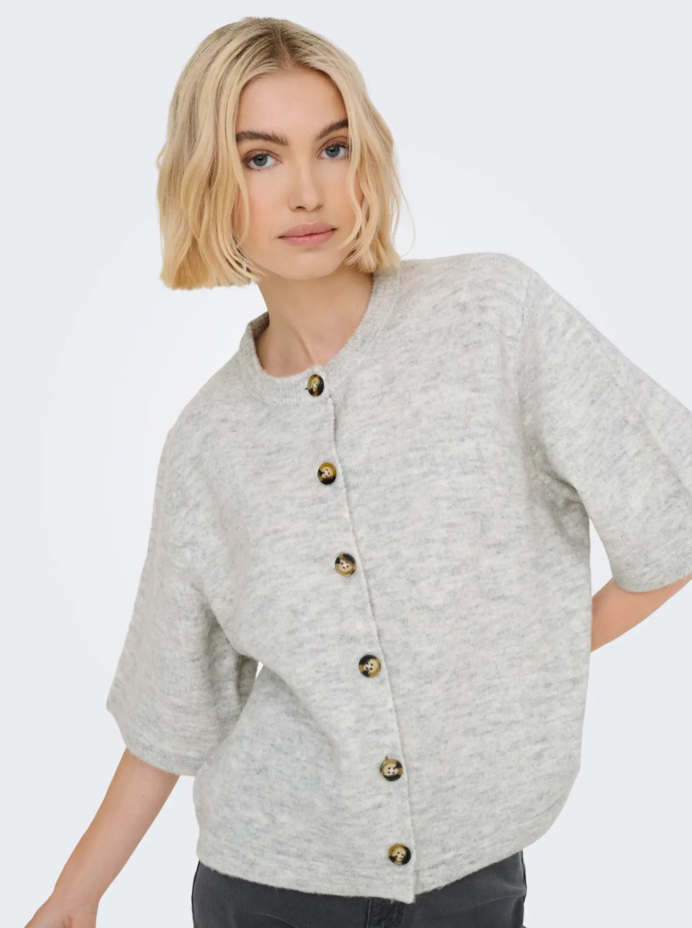 ONLY strikket cardigan bluse, grå