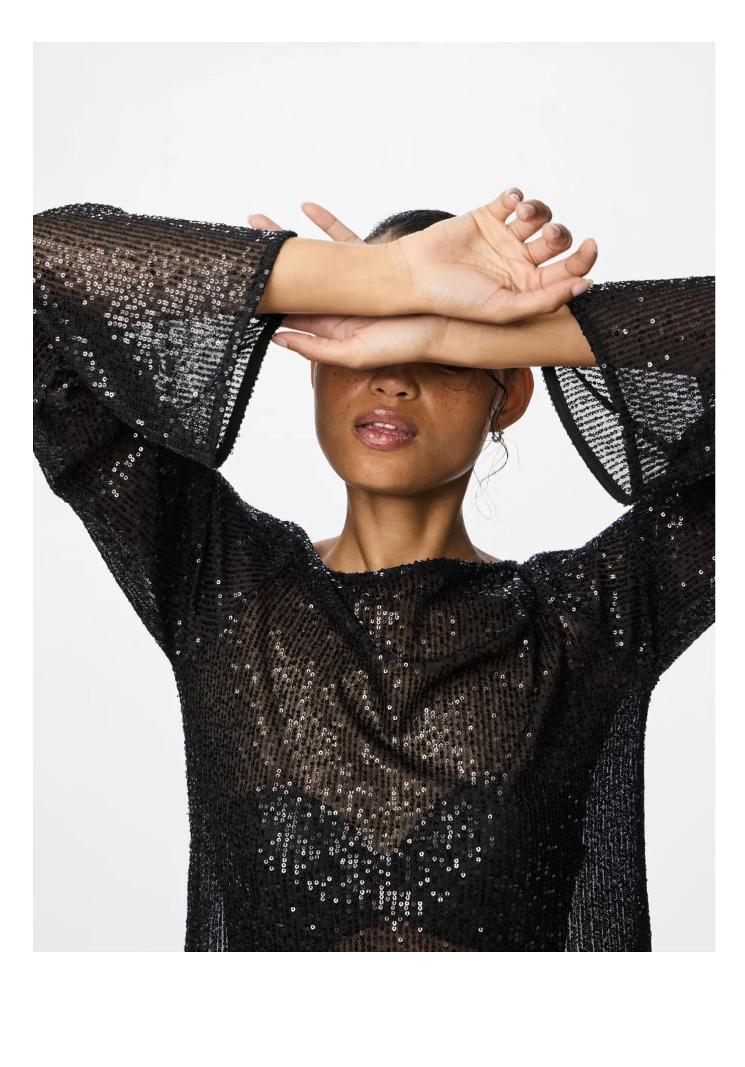 PIECES kjole med palietter