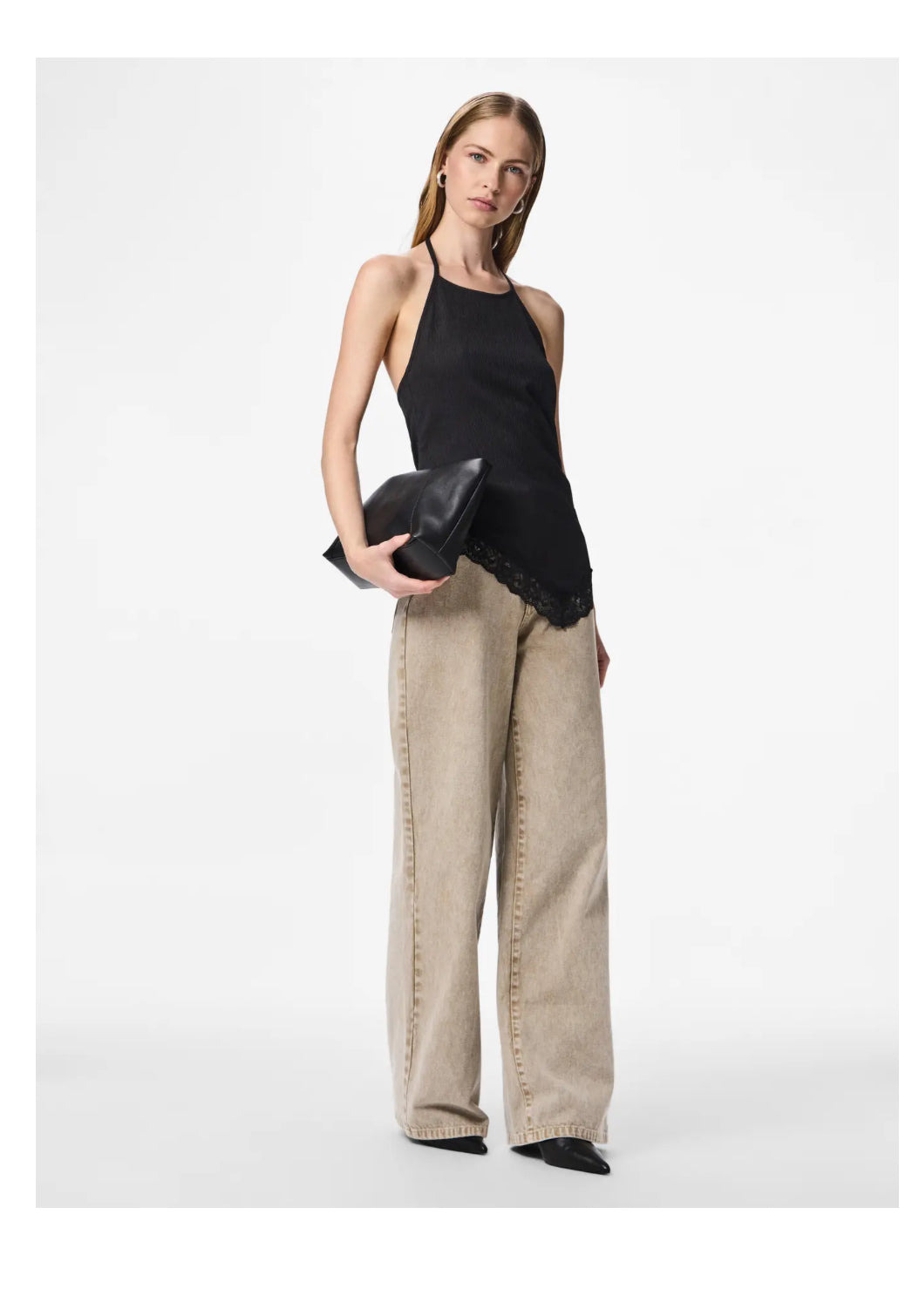 PIECES top med blonde