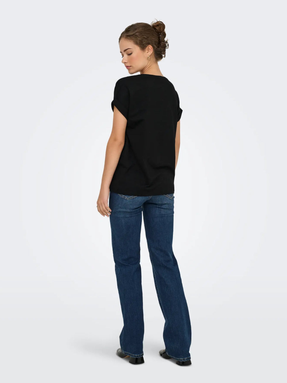 Moderne t-shirt med glimmer detalje 