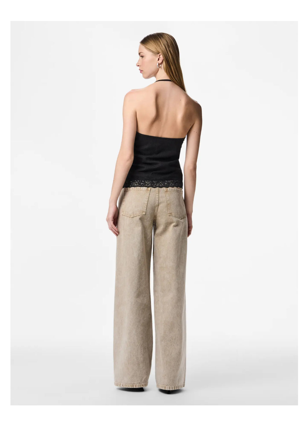 PIECES top med blonde