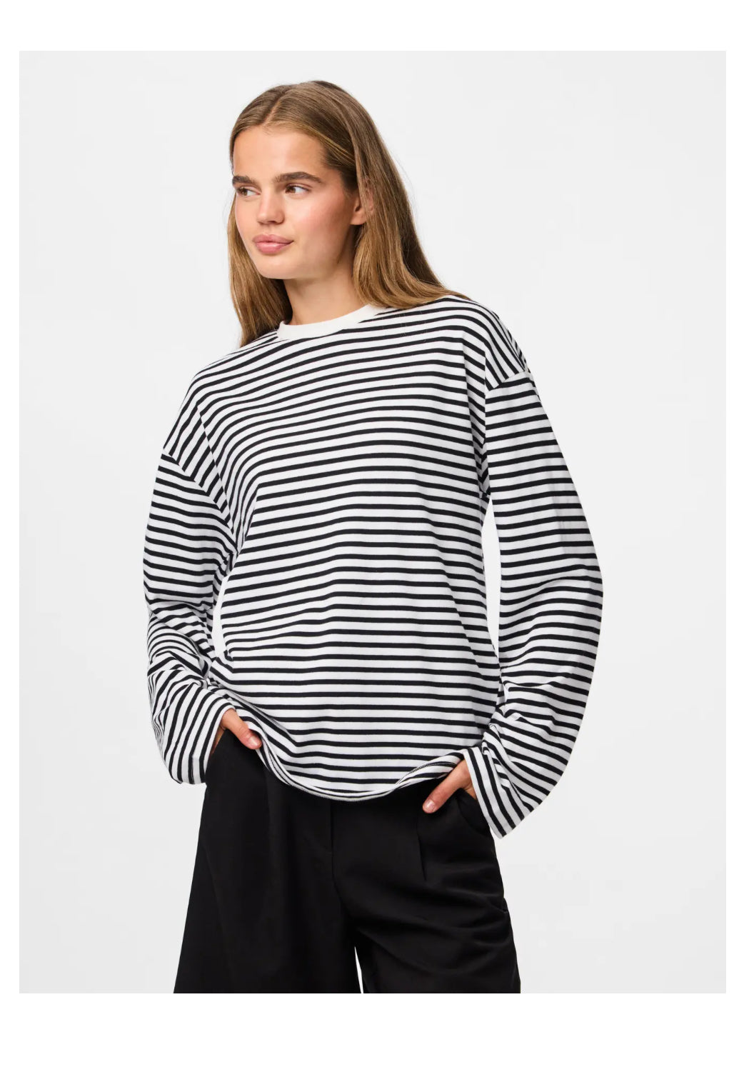 PIECES stribet bluse