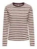 ONLY Soph stribet top – creme/bordeaux langærmet bomuldstop