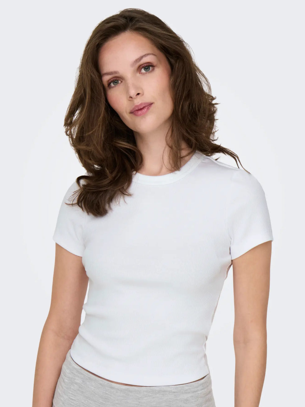 ONLY hvid t-shirt i rib