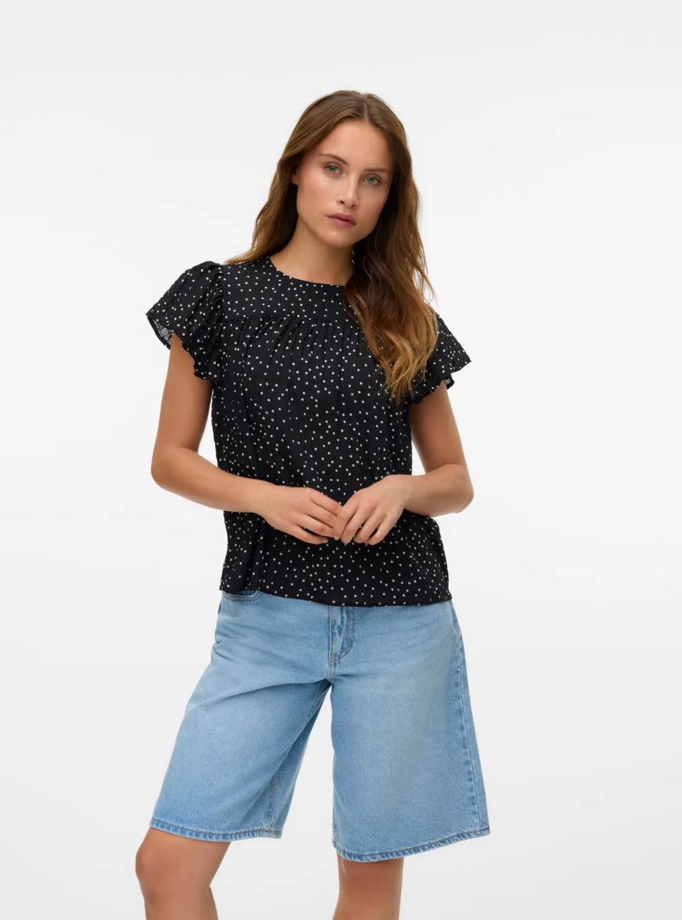 VERO MODA bluse med polka-prikker
