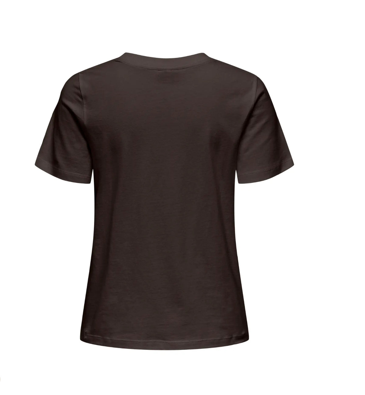 JDY mørk brun t-shirt med lille broderet hjerte