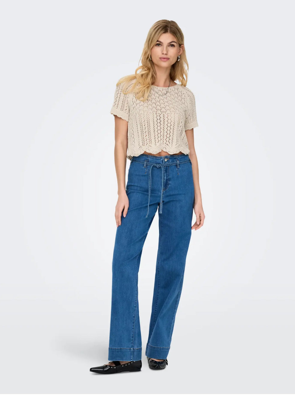 Hæklet elegant bluse top 