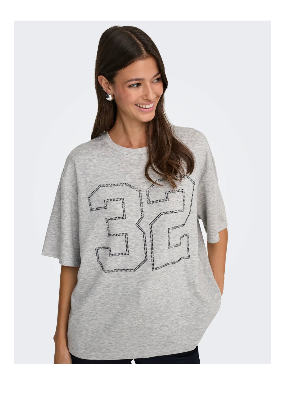 JDY t-shirt med glitter tal