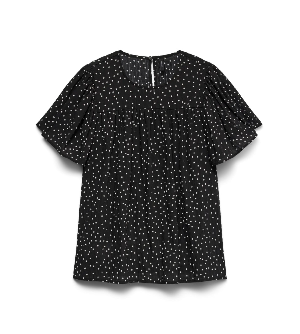 VERO MODA bluse med polka-prikker