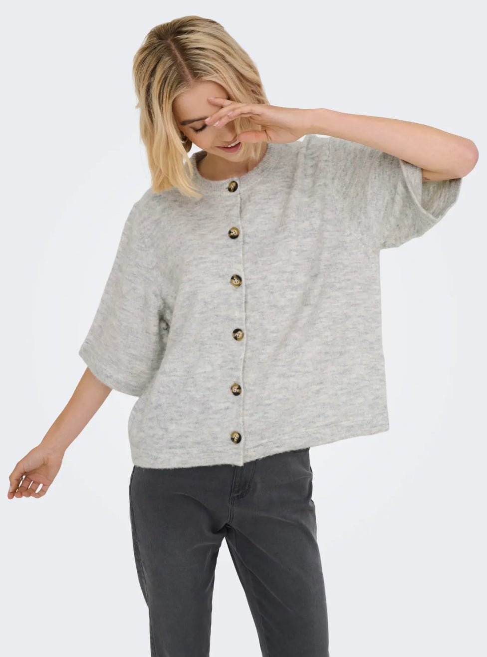 ONLY strikket cardigan bluse, grå