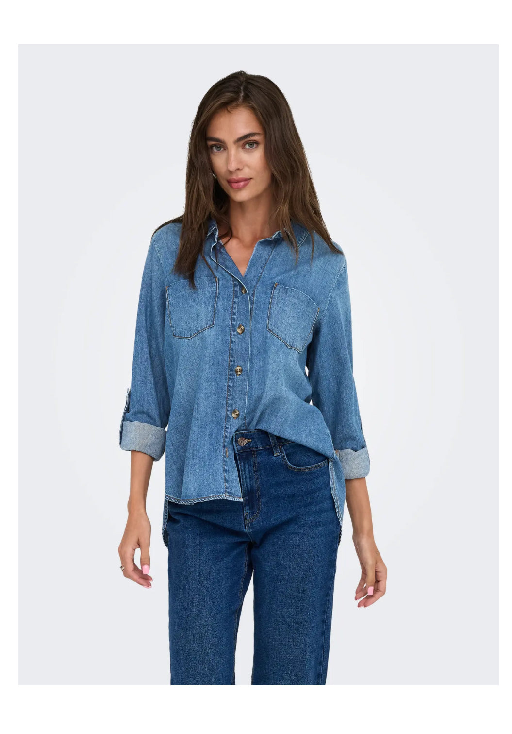 Only denim skjorte