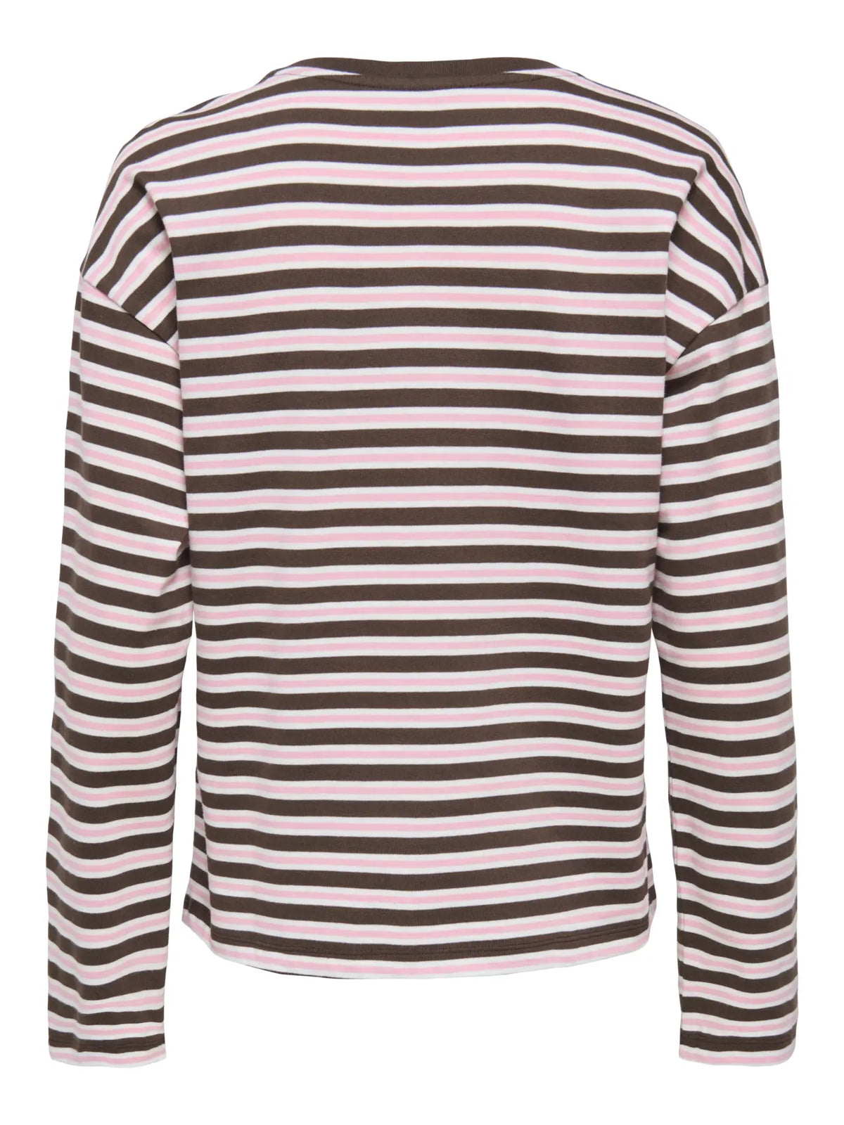 ONLY Soph stribet top rosa/kaffebrun - set bagfra