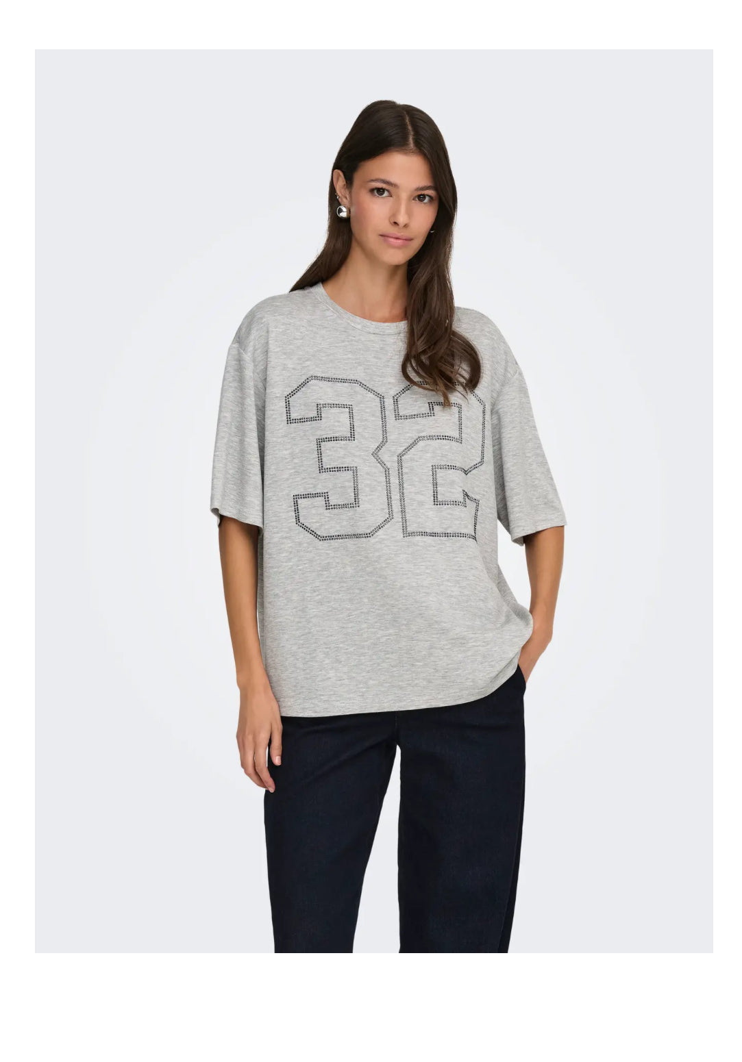 JDY t-shirt med glitter tal