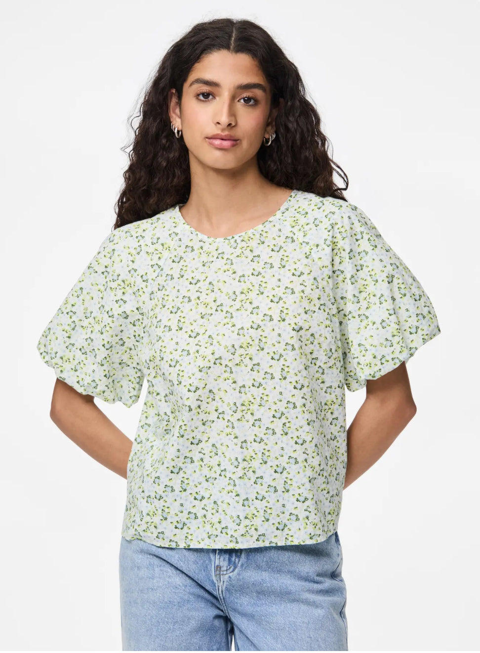 PIECES bluse med blomsterprint