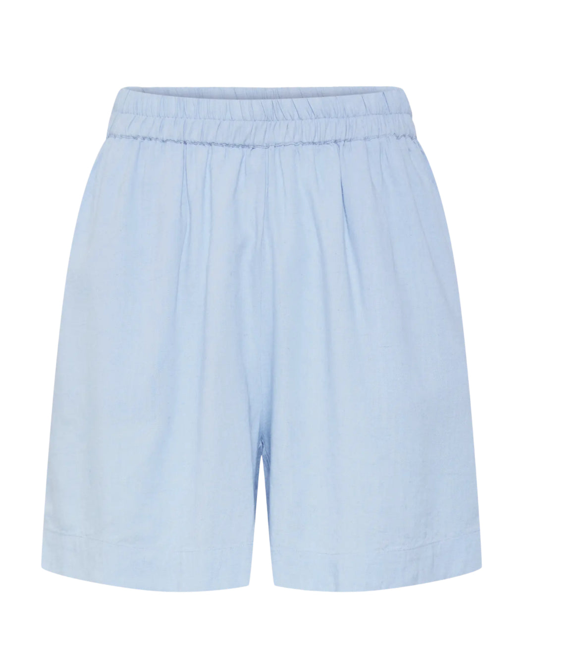 Lyseblå sommershorts med elastisk talje