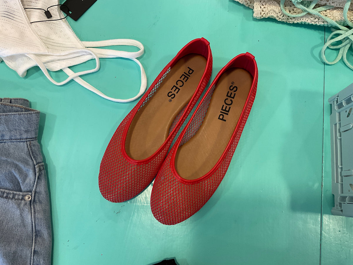 PIECES | sorte Mesh ballerina sko - trendy