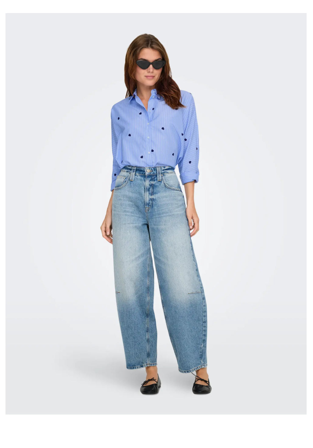 Only skjorte med hjerte detaljer