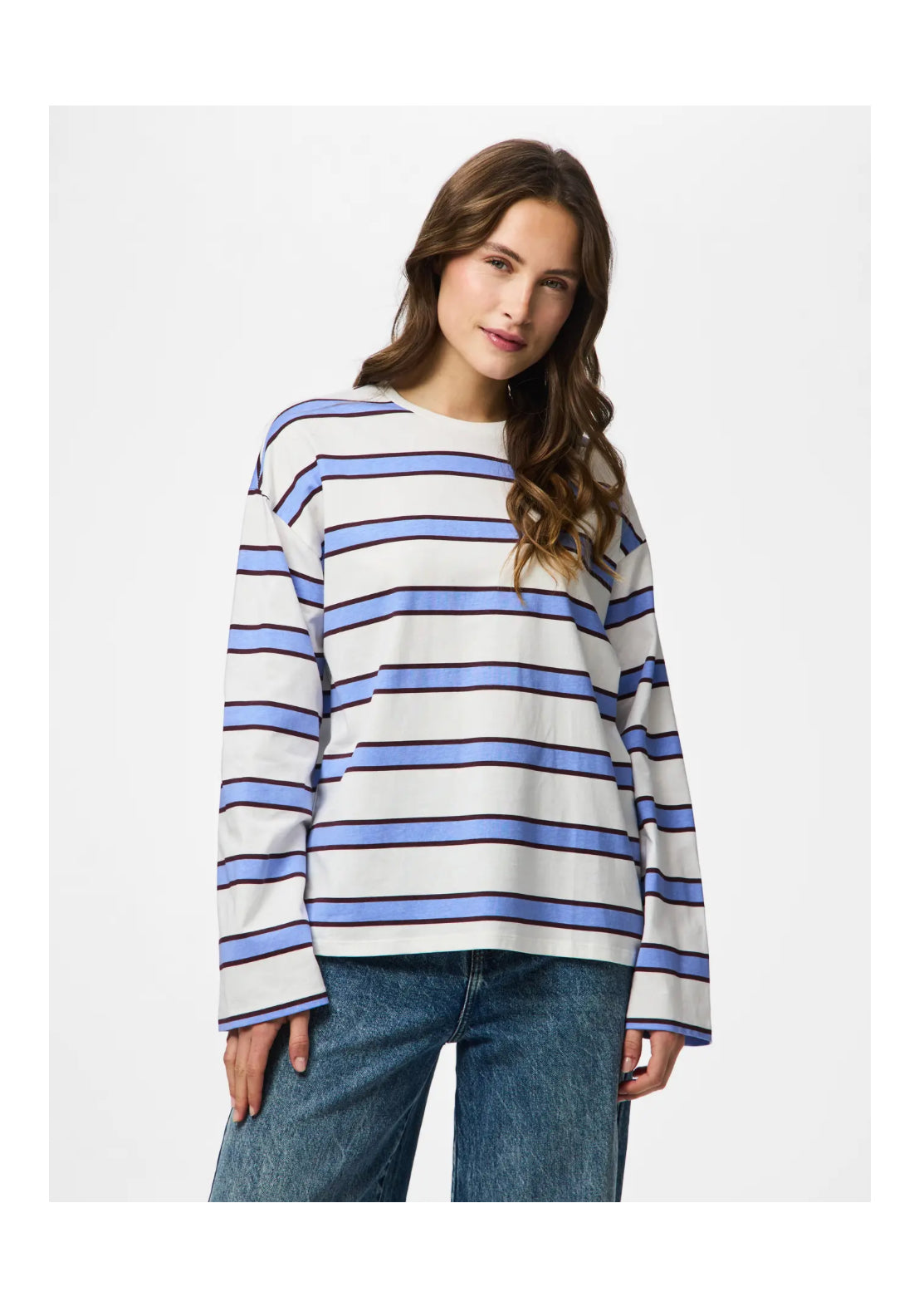 PIECES stribet bluse