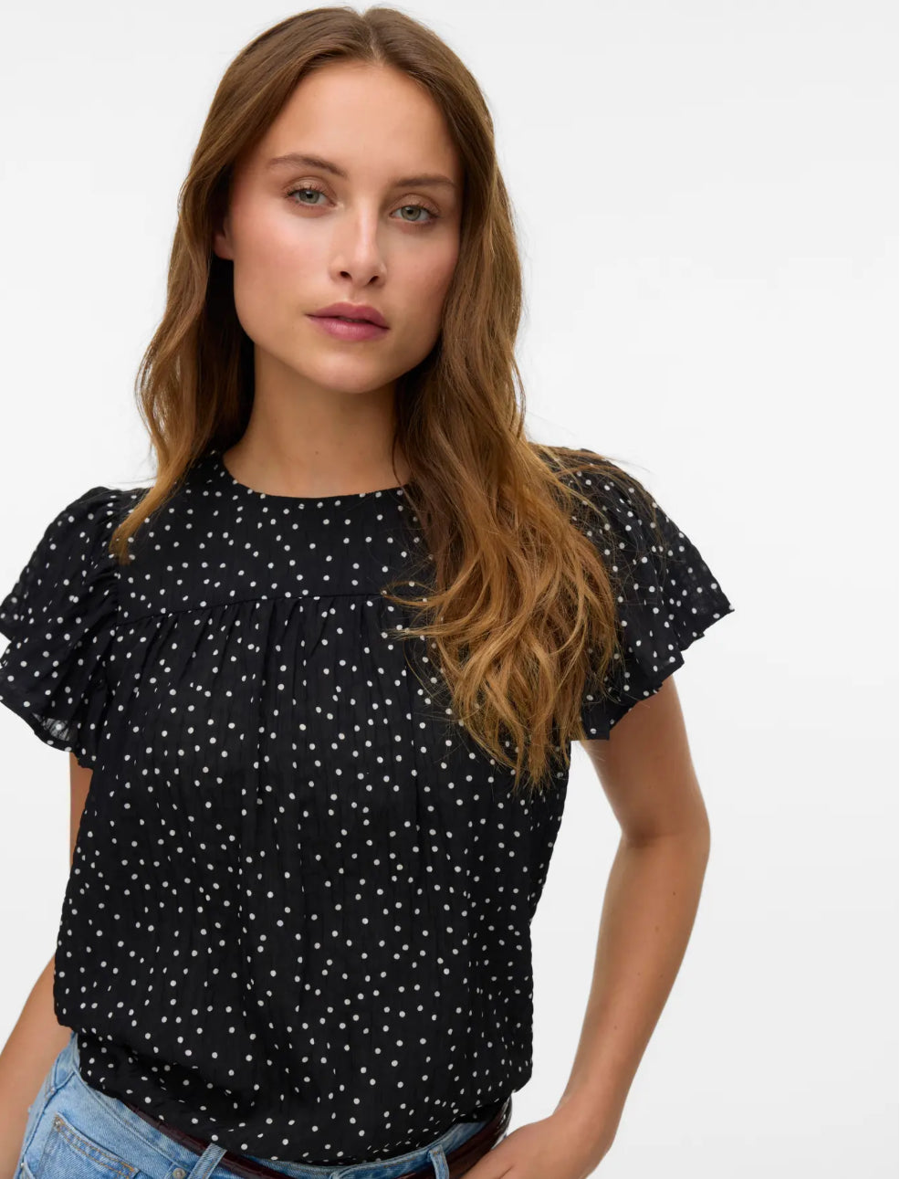 VERO MODA bluse med polka-prikker