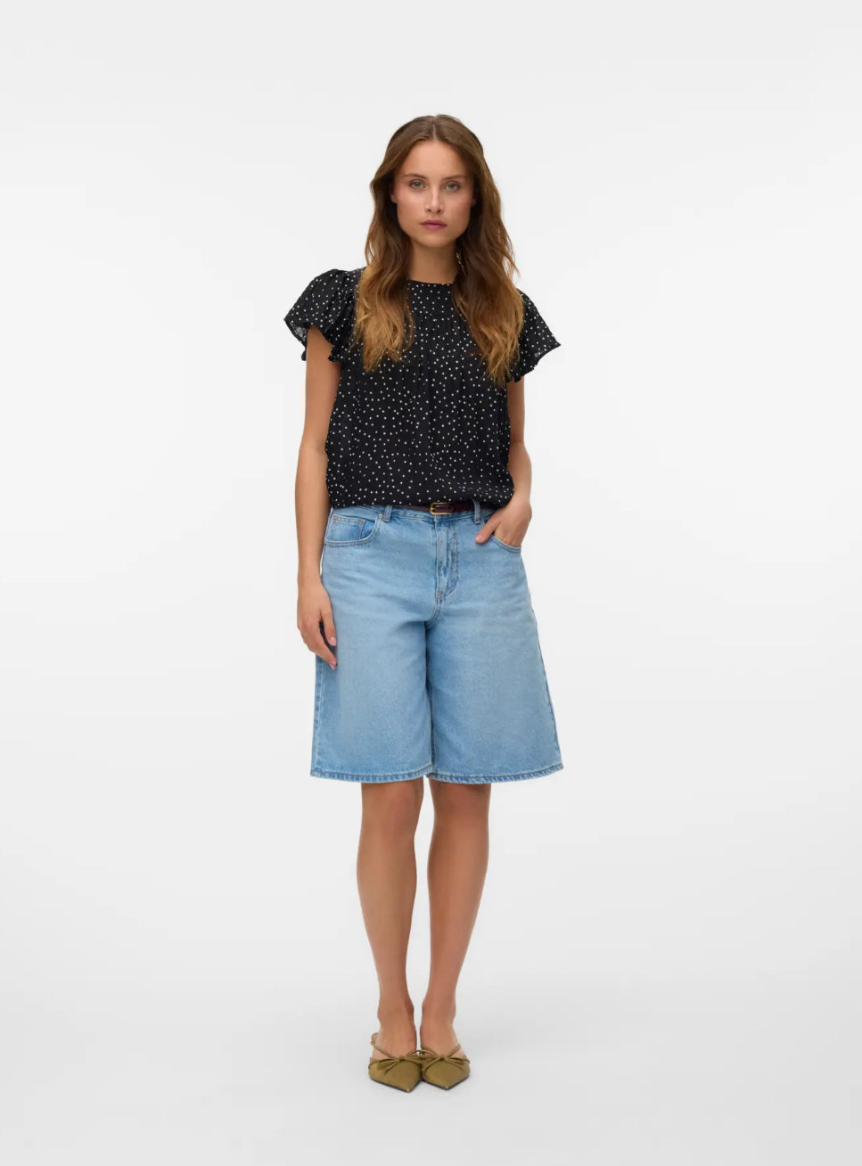 VERO MODA bluse med polka-prikker