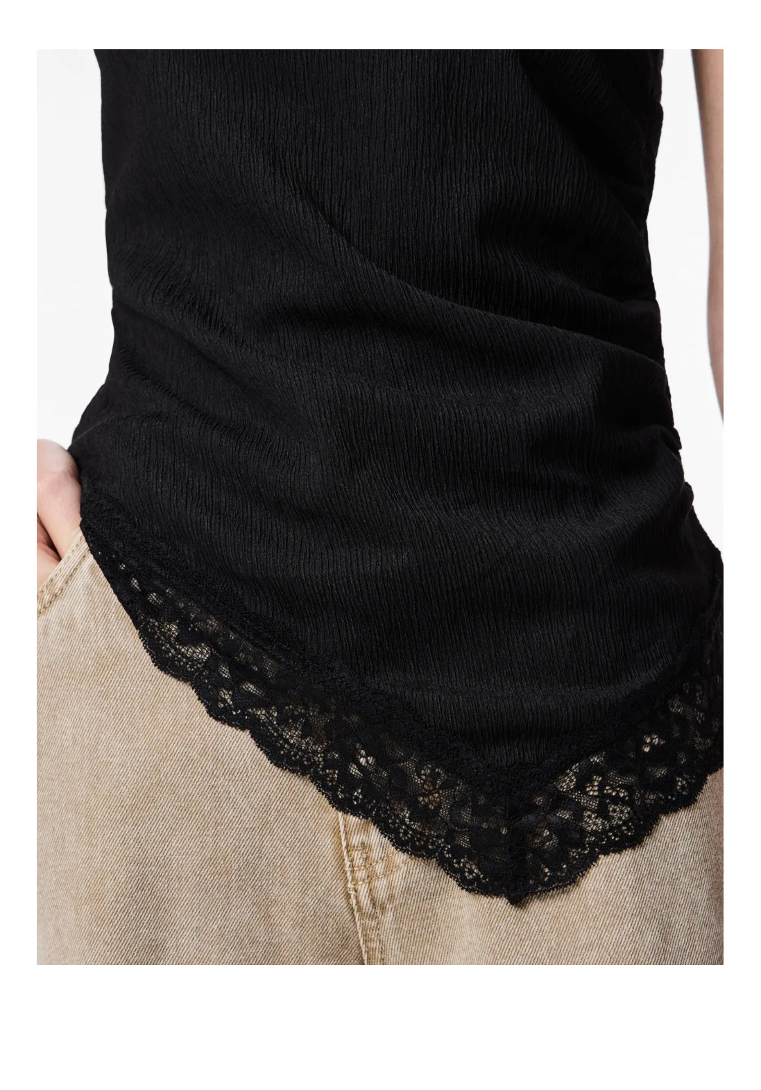 PIECES top med blonde