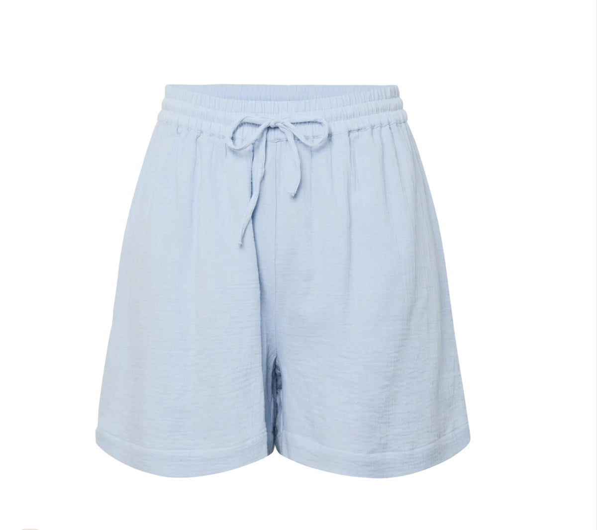 Elegante blå shorts med bindebånd 