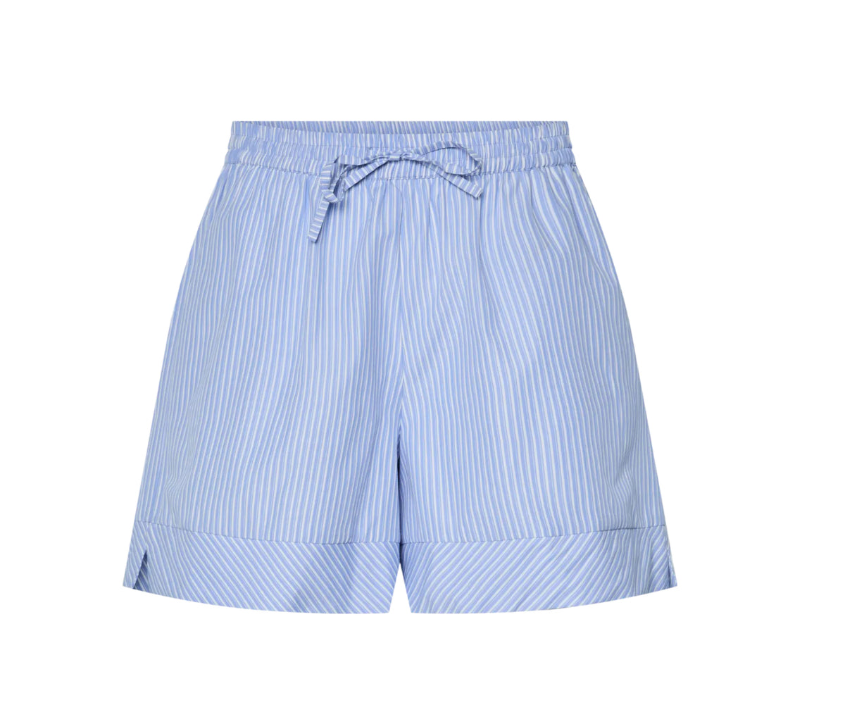 Løstsiddende blå stribet shorts 