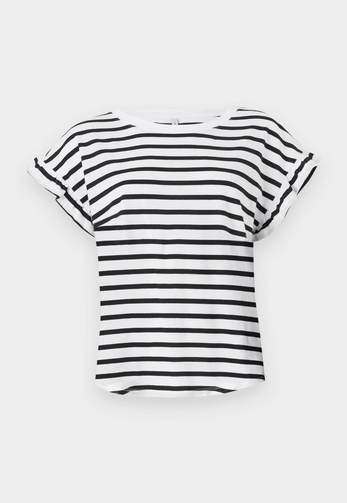 ONLY t-shirt med striber og flænser