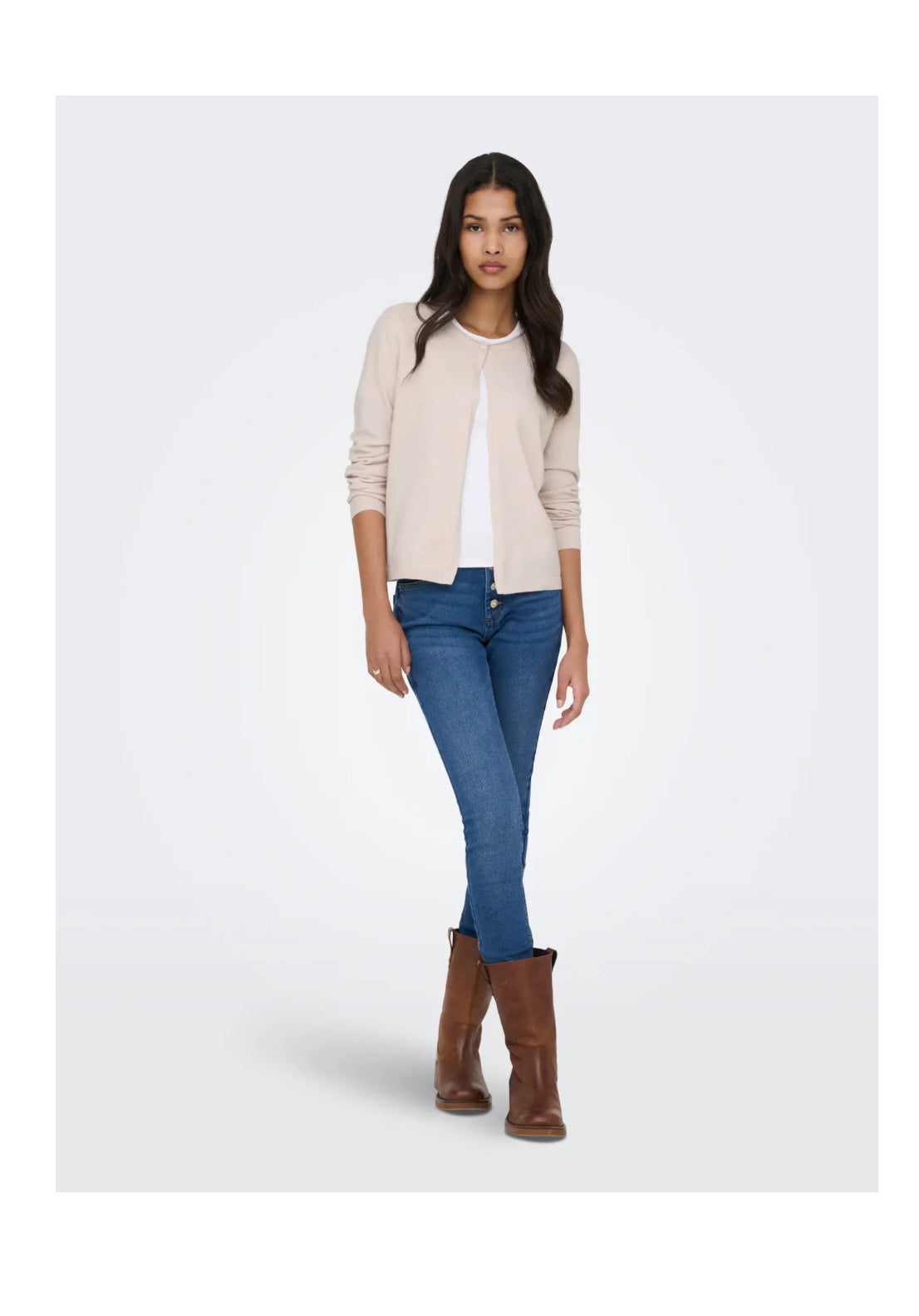 Only cardigan m. én knap