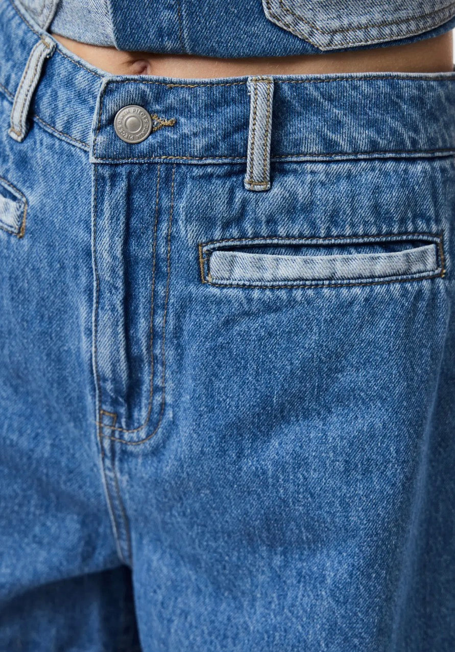 PIECES patchwork shorts