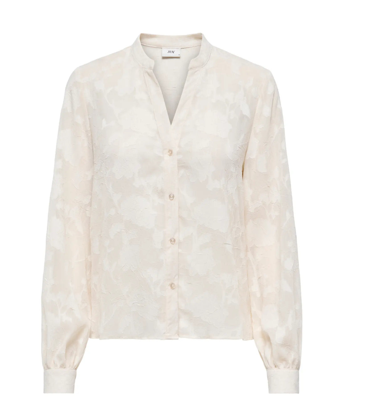 Hvid bluse skjorte med blomstret design