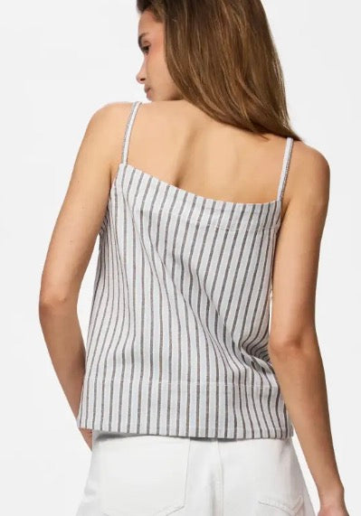 PIECES square denim top