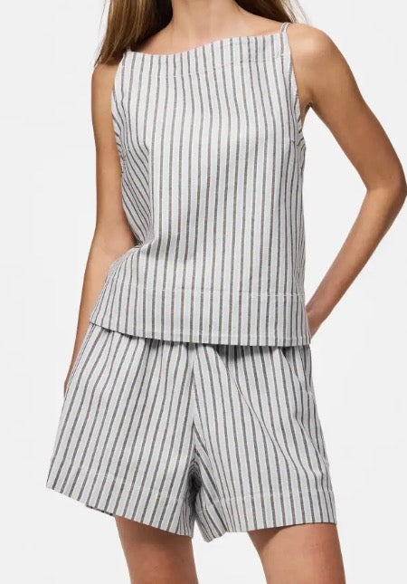 PIECES square denim top