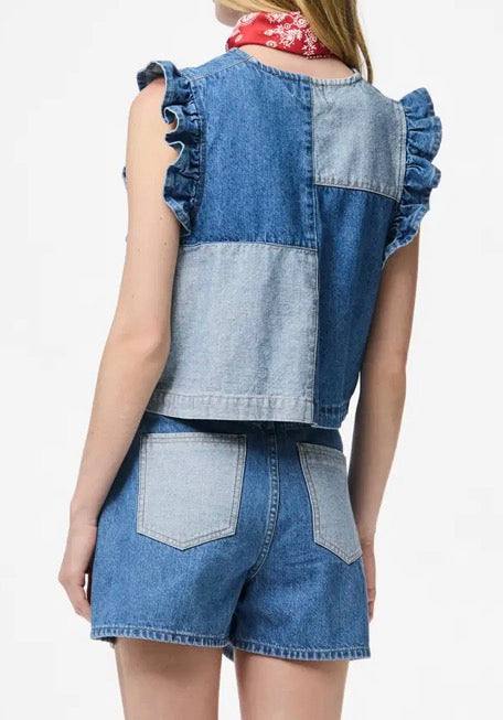 PIECES denim top
