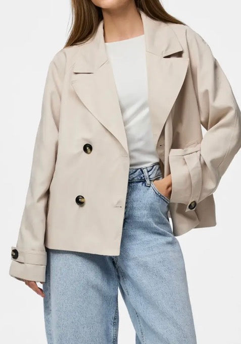 PIECES kort trenchcoat