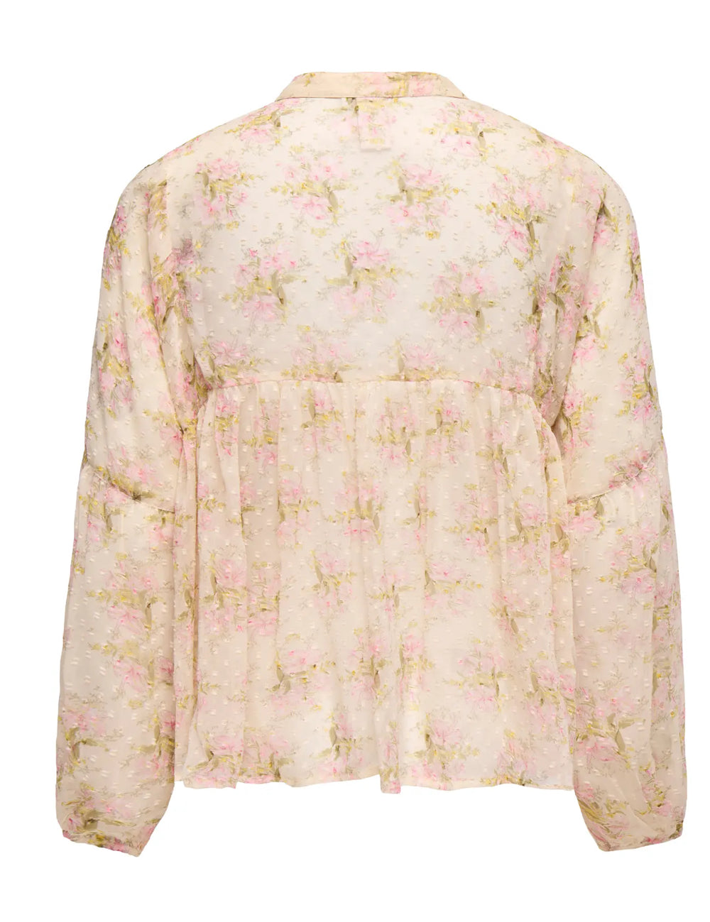 Blomstret bluse fra Only, vist bagfra