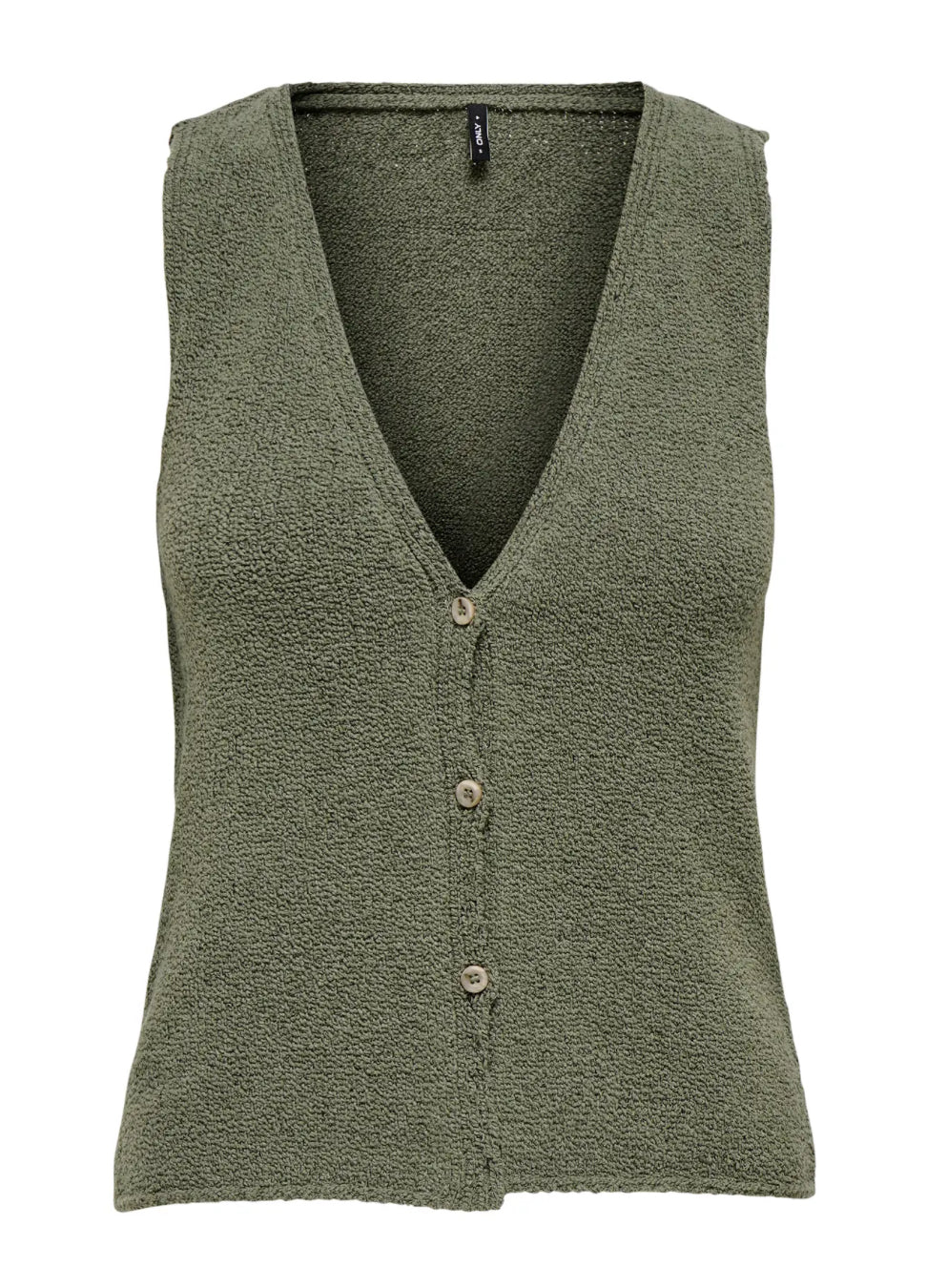 Grøn strik vest fra Only 