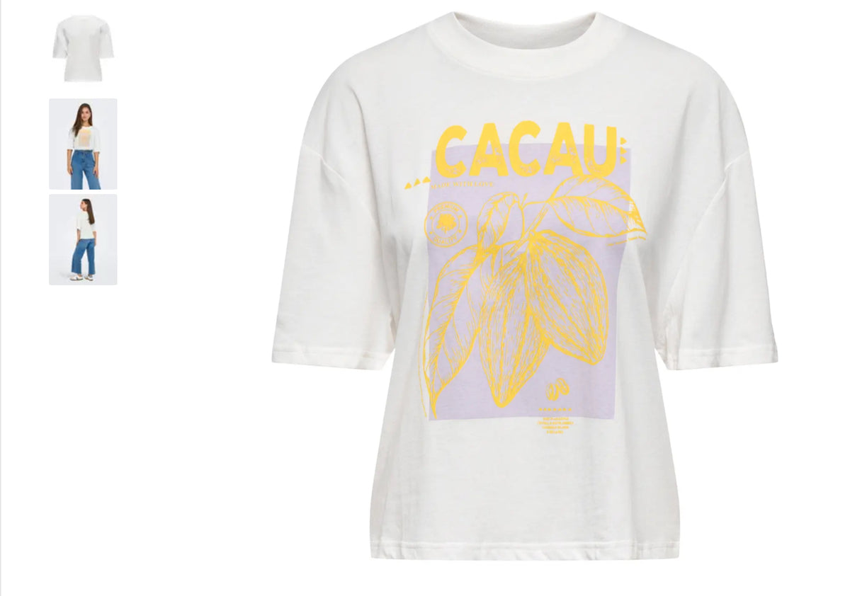 JDY - t-shirt med print , løs model 