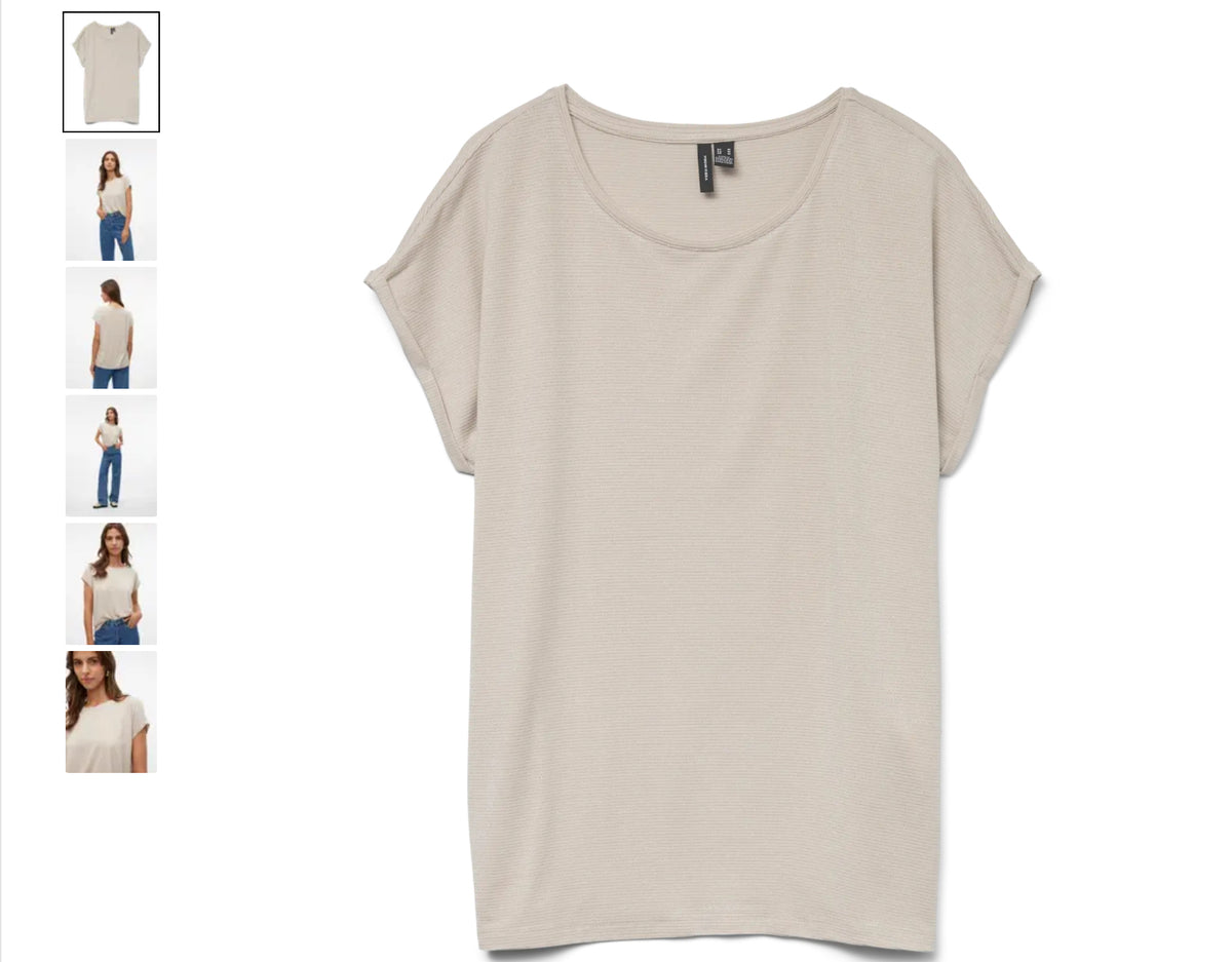 VERO MODA |  lys stribet glimmer basis t-shirt
