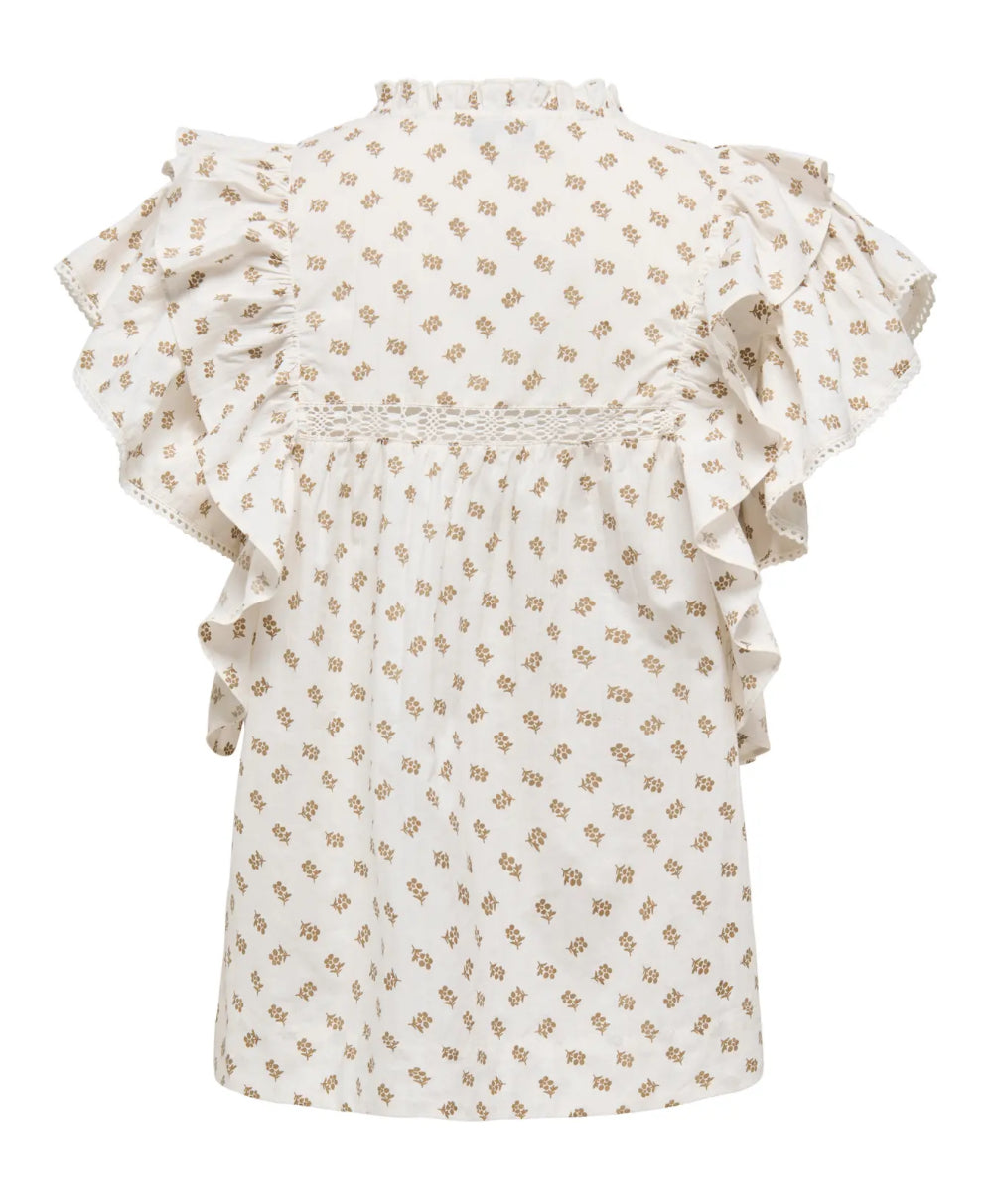 ONLY | frill top med mønster
