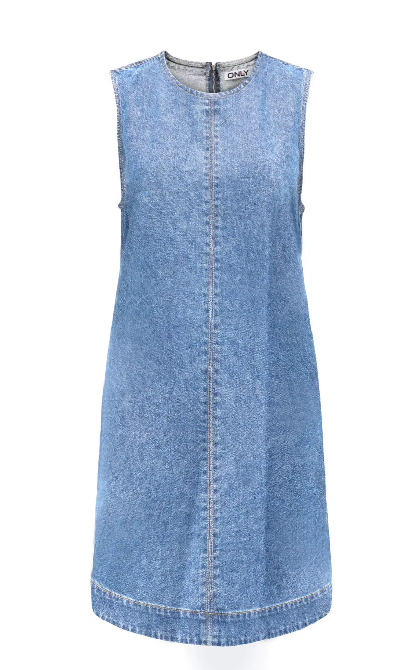 Only light blue denim kjole uden ærmer - style dorsi