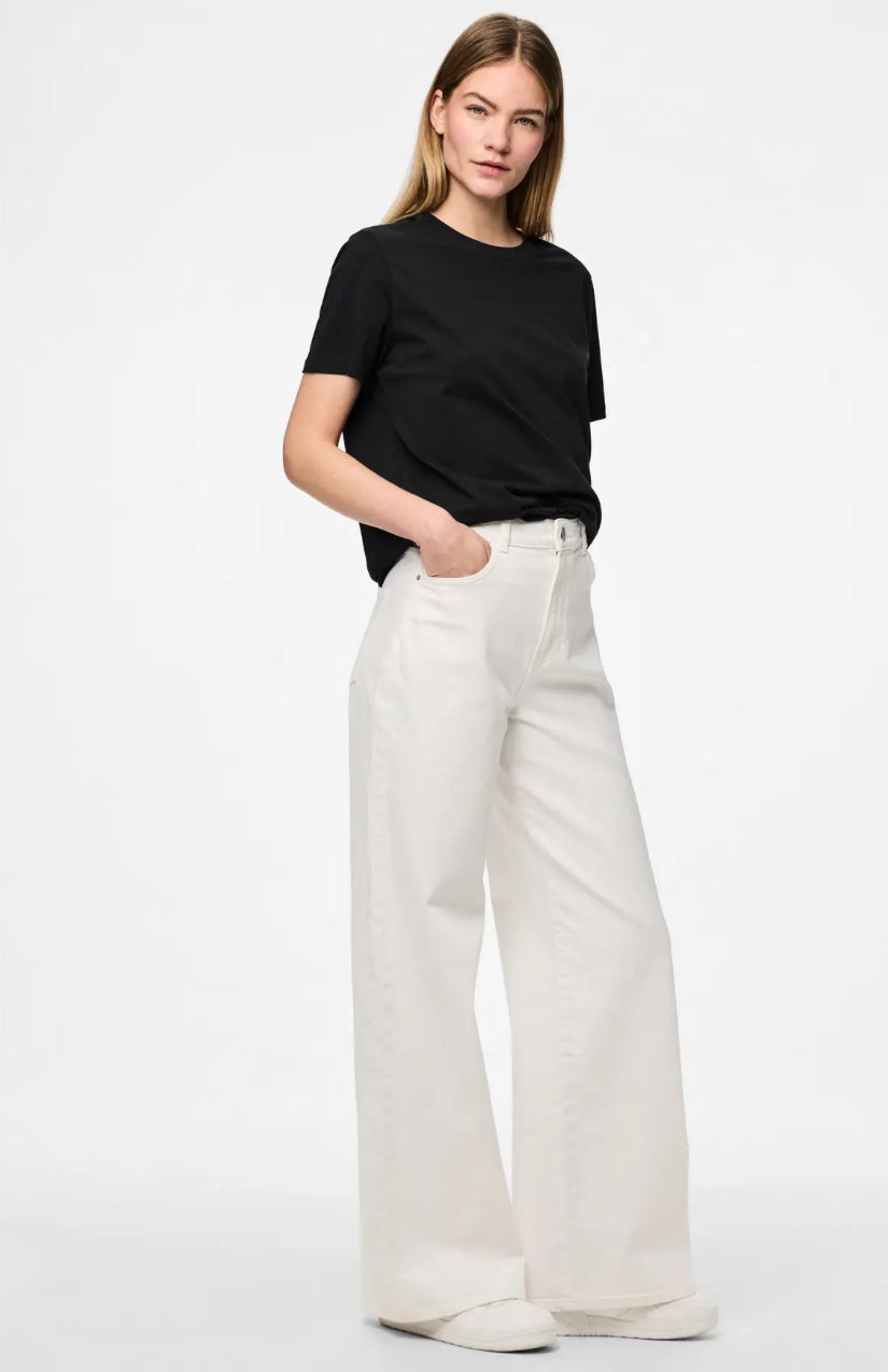 PIECES selma hvide jeans